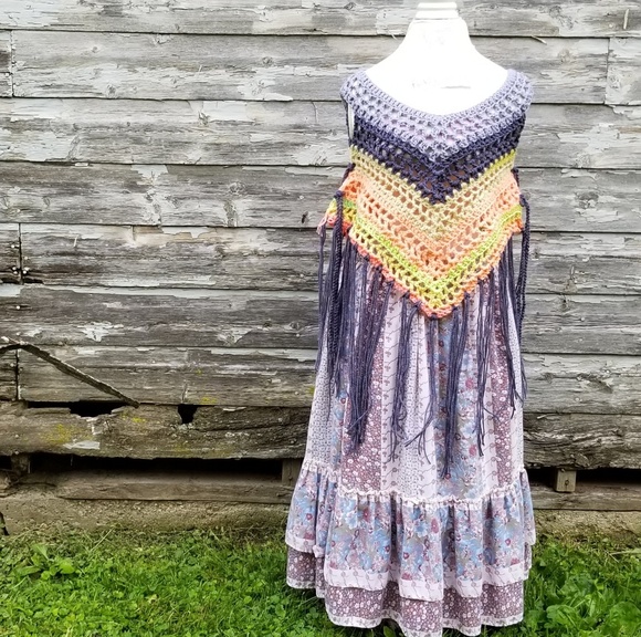 Pastel Boho Fringe Crochet Festival Top - Picture 6 of 8